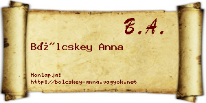 Bölcskey Anna névjegykártya