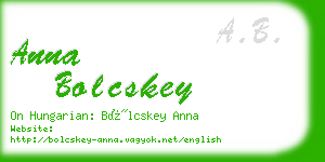 anna bolcskey business card